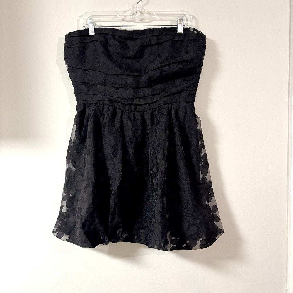RAMY BROOK HANSEL STRAPLESS FLORAL DRESS WOMEN'S SIZE 14 BLACK - Picture 3 of 10